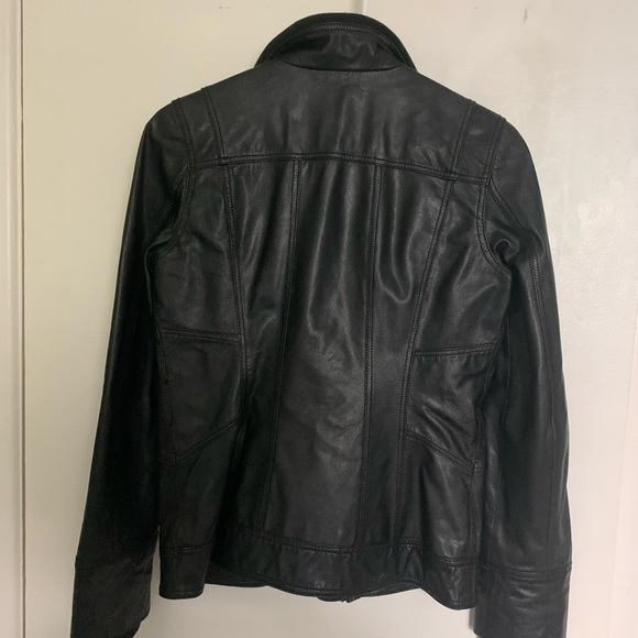 Black genuine leather jacket - Picture 3 of 6